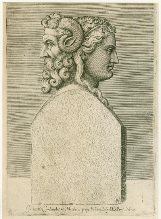 The Roman deity Janus, January's namesake, c.1569 print from the New York Public Library collection.