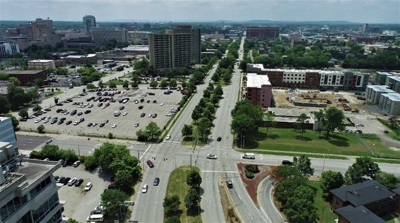 Aerial View of Ninth Street - Reimagine 9th Street Project