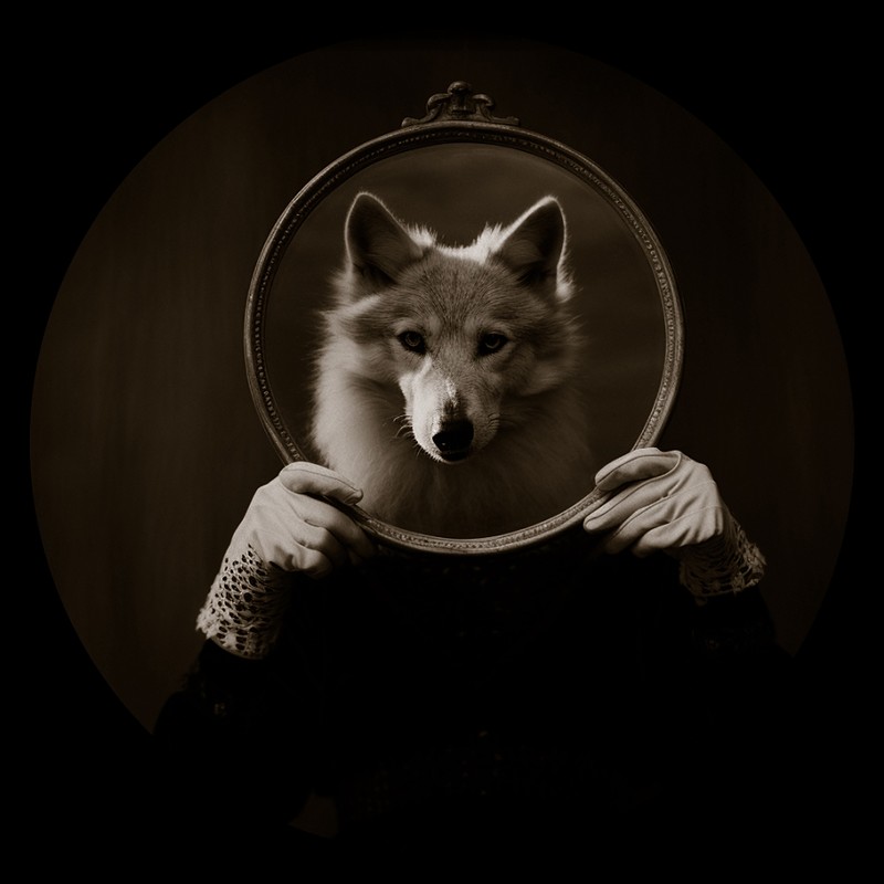 Mary Carothers, Self as Wolf, AI, 2023. - Mary Carothers