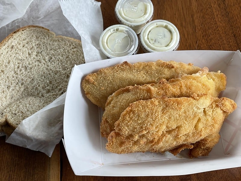 The Fishery's fried Icelandic cod platter features a generous portion of three fillets and two sides. - Robin Garr