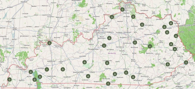 A map of all the state parks in the Commonwealth. - Kentucky State Parks