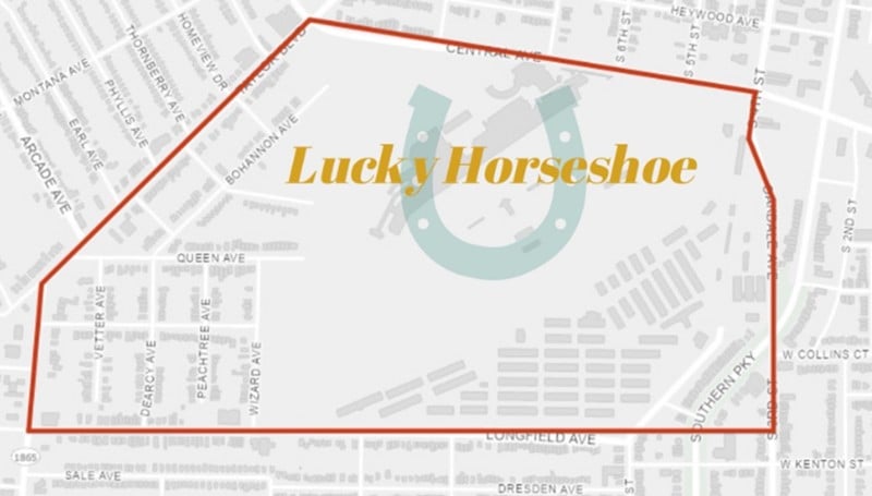 The Lucky Horseshoe neighborhood is bound by Central Avenue, Oakdale Avenue, Longfield Avenue and Taylor Boulevard.
