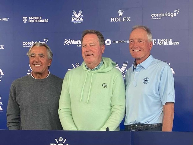 PGA of America CEO Seth Waugh, President John Lindert and chief of championships Kerry Haigh.