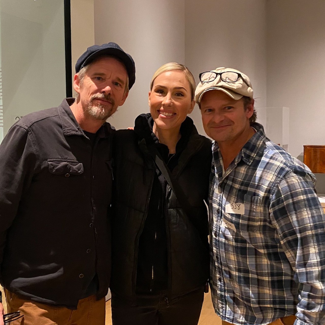  Speed Art Museum 
2035 S. 3rd St.
Ethan Hawke and Steve Zahn with Soozie Eastman of 502 Film Collective at a screening of the 1973 movie &#147;Badlands.&#148;
Photo via Soozie Eastman/502 Film Collective.