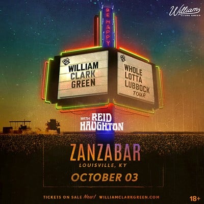 Win Tickets: 2 Tickets to see William Clark Green at Zanzabar - 10.3.24